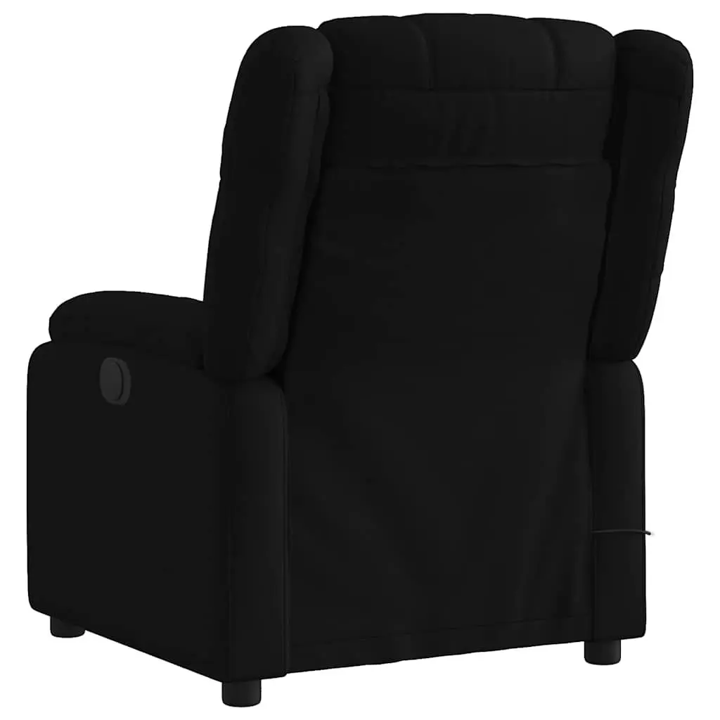 Massage Recliner Chair Fabric Black Manual Recline Vibration Armchair
