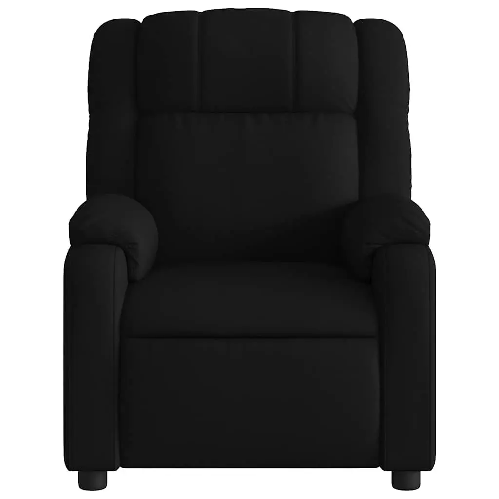 Massage Recliner Chair Fabric Black Manual Recline Vibration Armchair