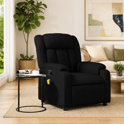 Black Faux Leather Massage Recliner Chair with Vibration