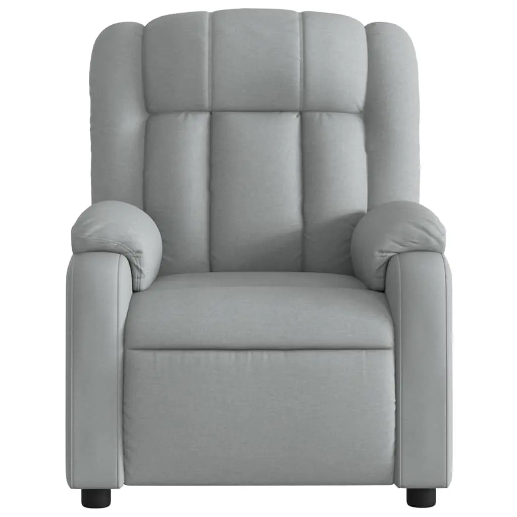 Grey Fabric Massage Recliner with Adjustable Footrest