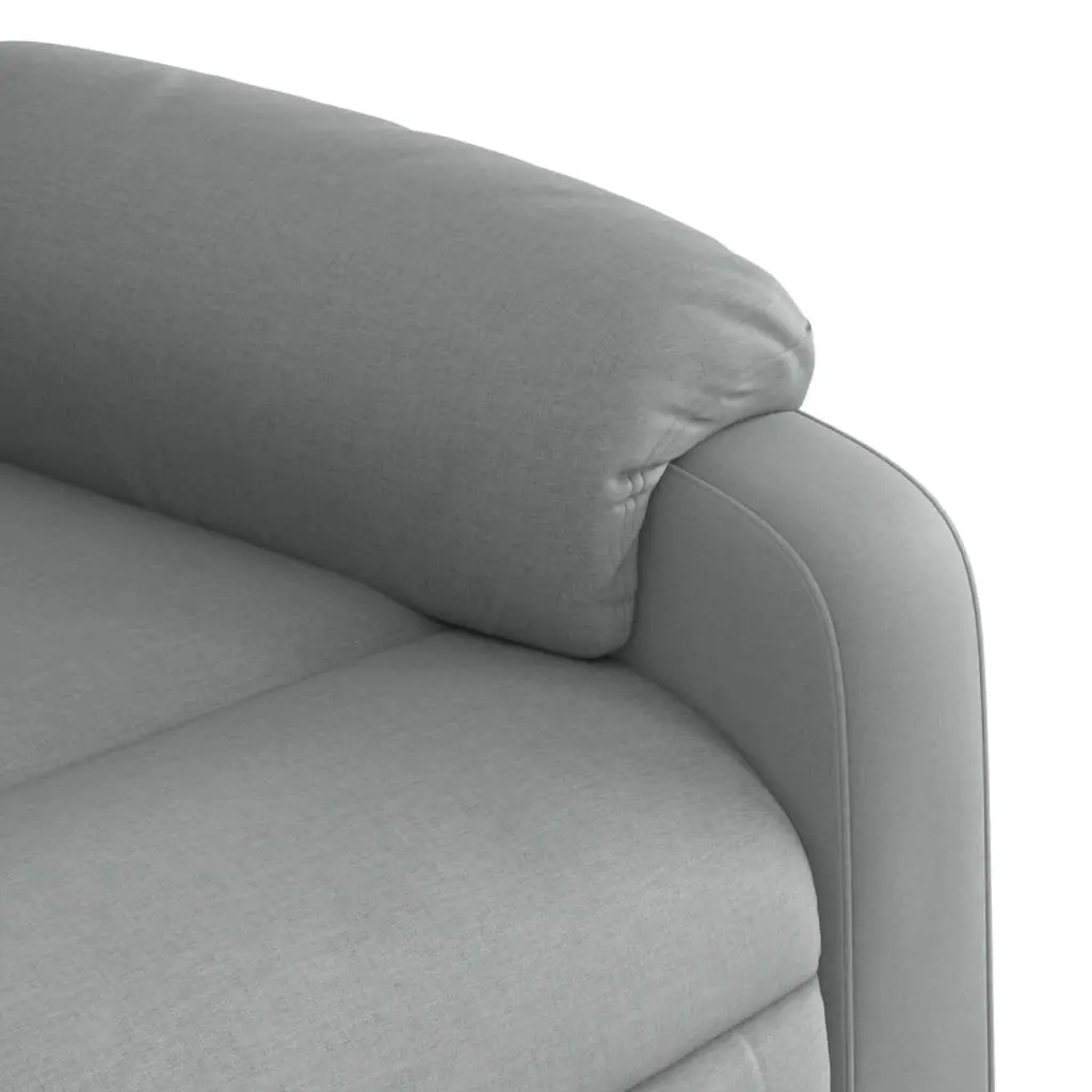 Grey Fabric Massage Recliner with Adjustable Footrest