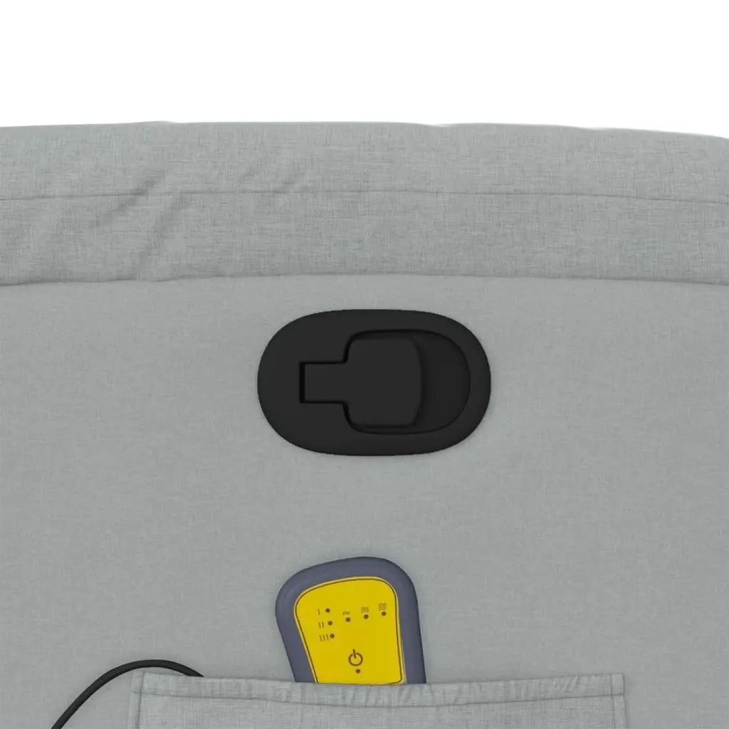 Grey Fabric Massage Recliner with Adjustable Footrest