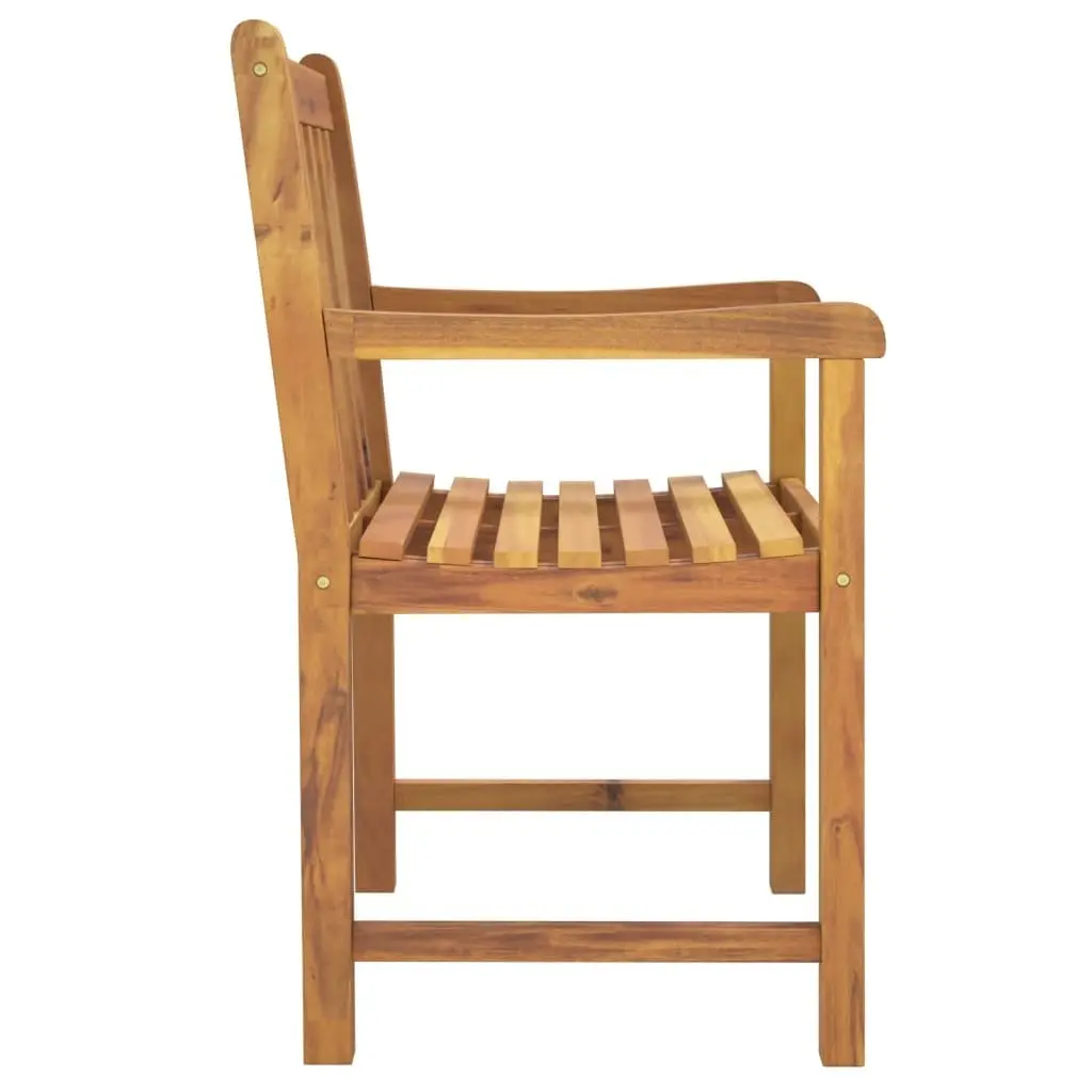 Outdoor Chairs Solid Acacia Wood 56 x 55.5 x 90 cm Brown 8 Piece Garden Seating Patio Set
