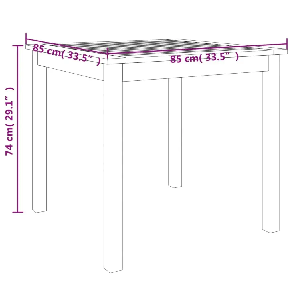 Solid Acacia Wood 3 Piece Garden Dining Set for Outdoor Use