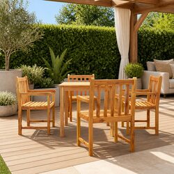 5-Piece Garden Dining Set - Sturdy Acacia Wood