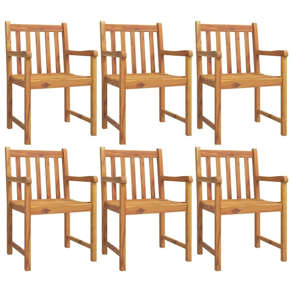 7 Piece Garden Dining Set Solid Acacia Wood Brown