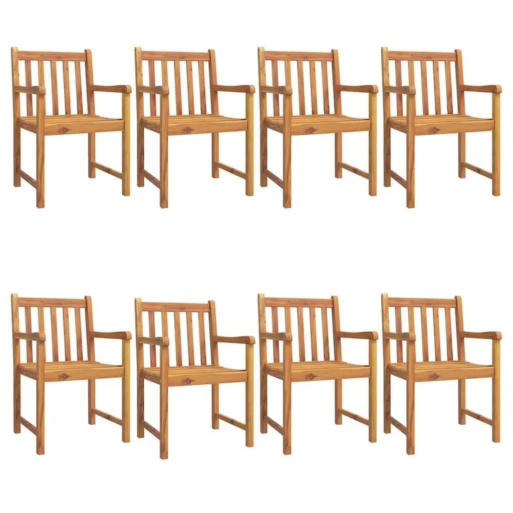 9 Piece Garden Dining Set Solid Acacia Wood Brown