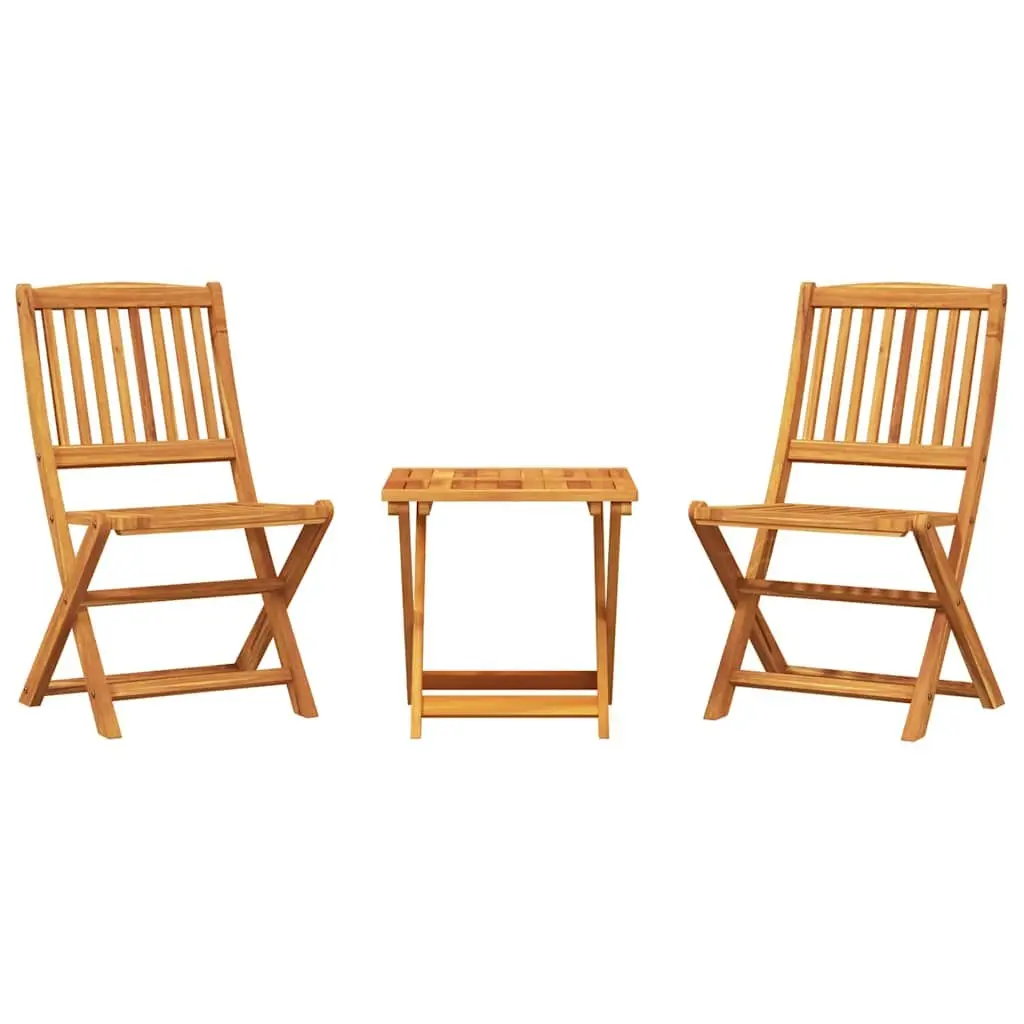 3 Piece Folding Garden Dining Set in Brown