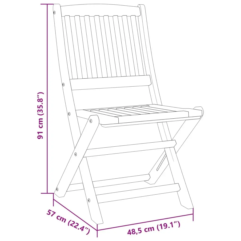 5 Piece Folding Garden Dining Set Solid Acacia Wood Outdoor Patio Furniture