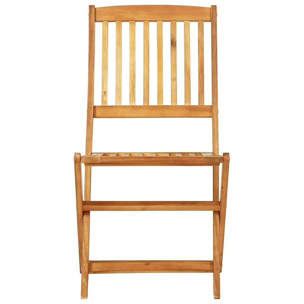 Folding Garden Dining Set 3 Piece Outdoor Bistro Table Chairs Wood Patio