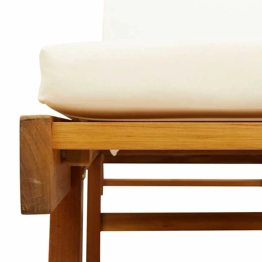 Sun Lounger with Cushion and Pull-Out Table