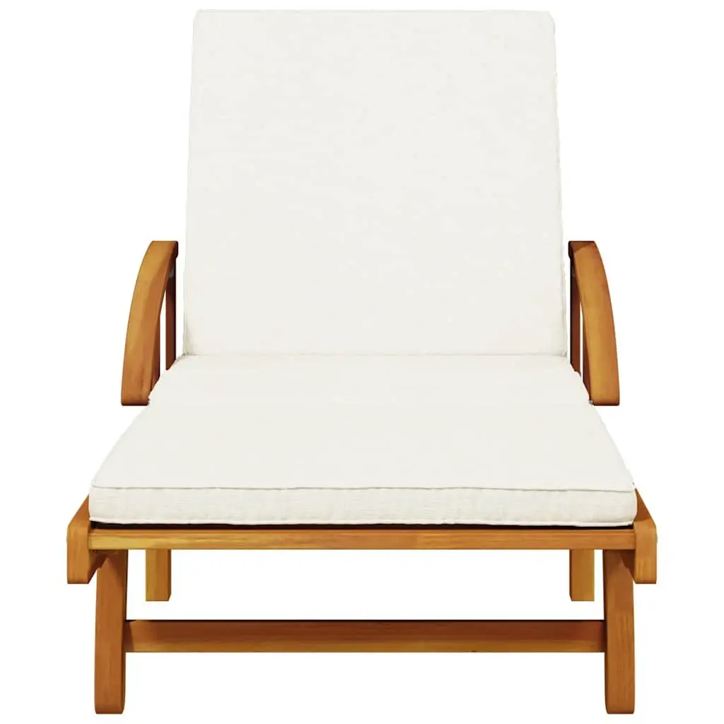 Solid Wood Sun Loungers with Cushions