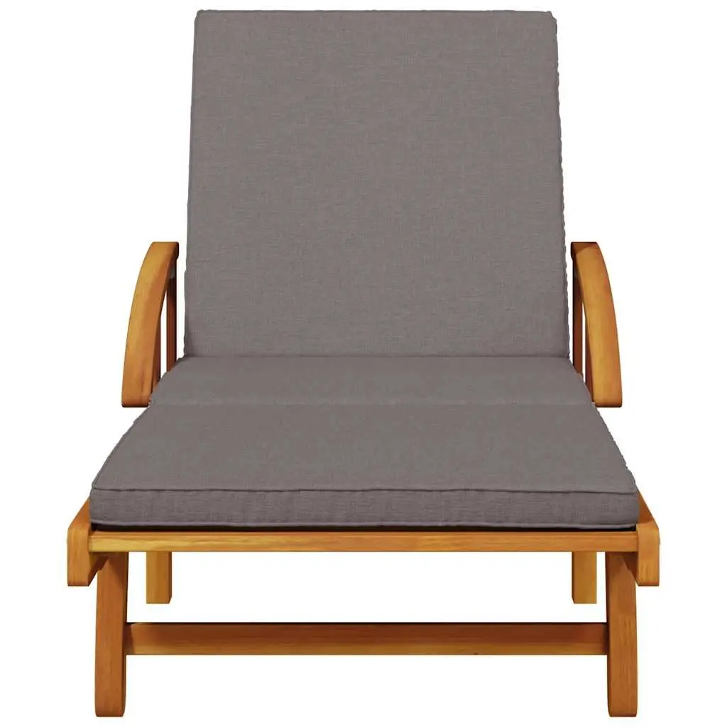 Sun Loungers Solid Acacia Wood 200x68x83cm Brown 2 pcs with Cushions