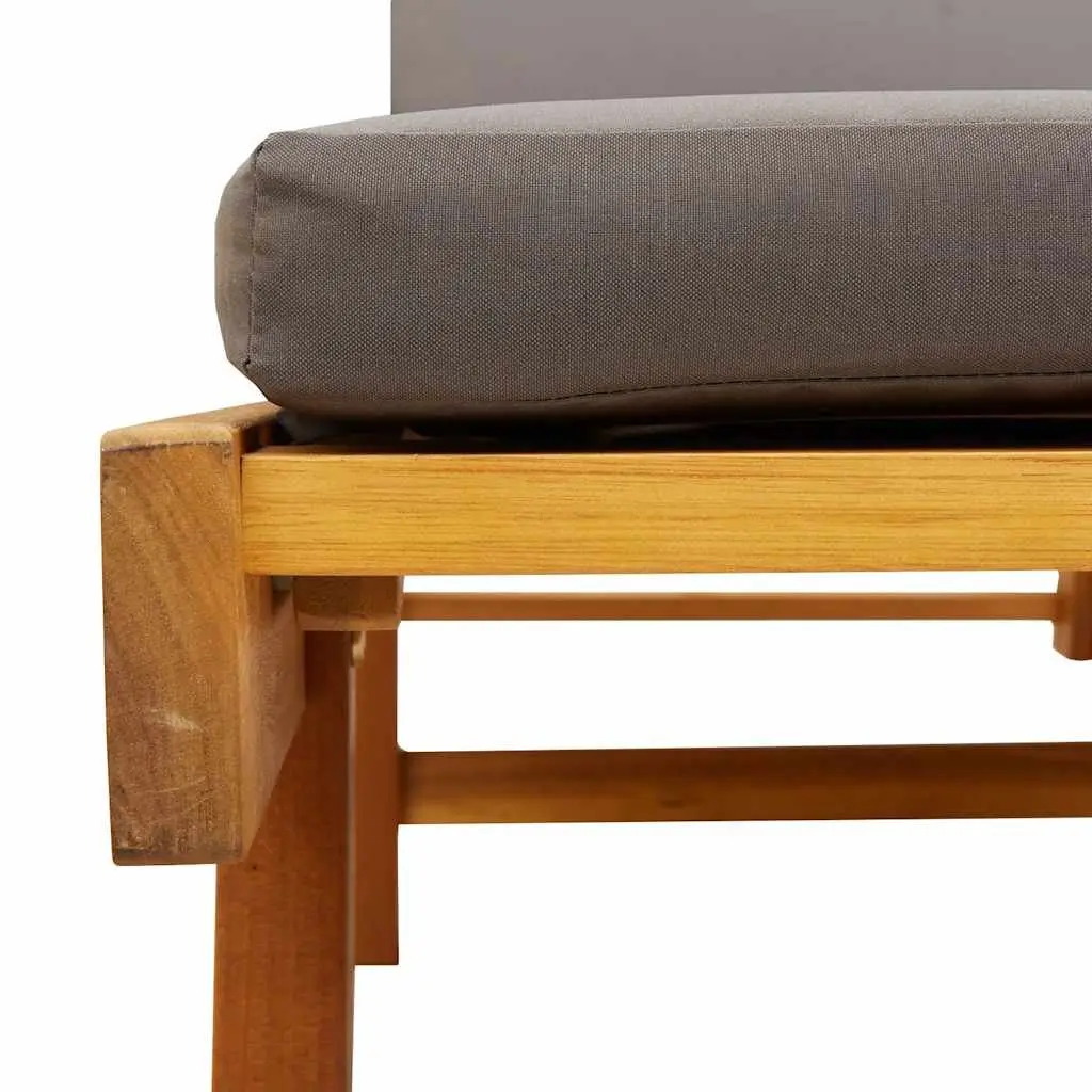 Sun Loungers Solid Acacia Wood 200x68x83cm Brown 2 pcs with Cushions