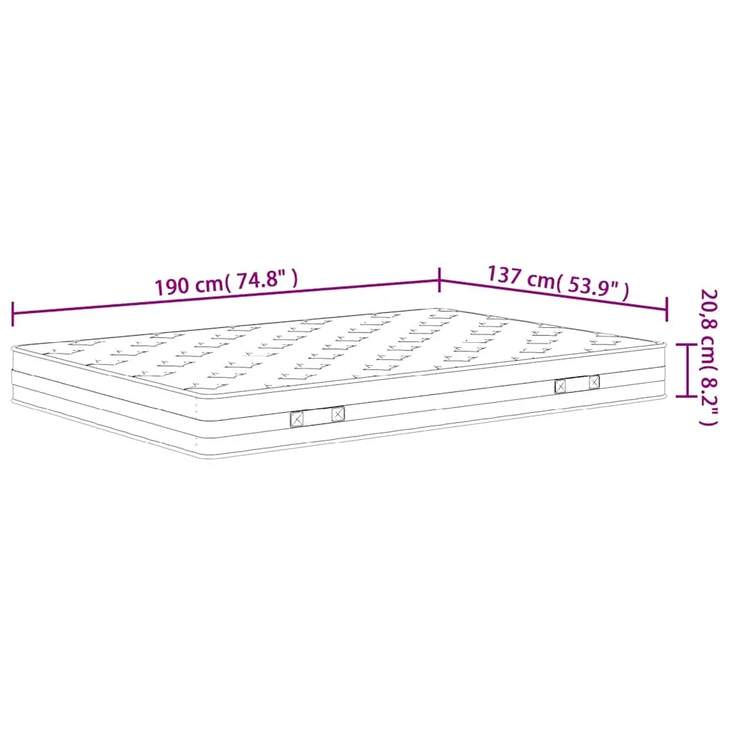 Bonnell Spring Mattress Double Size 137x190 cm