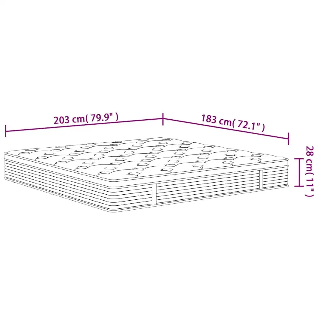 King Size Pocket Spring Mattress with 7-Zone Support