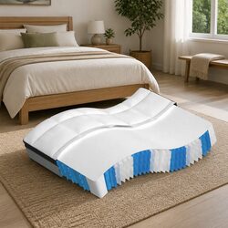Double Size Pocket Spring Mattress 137x190 cm White