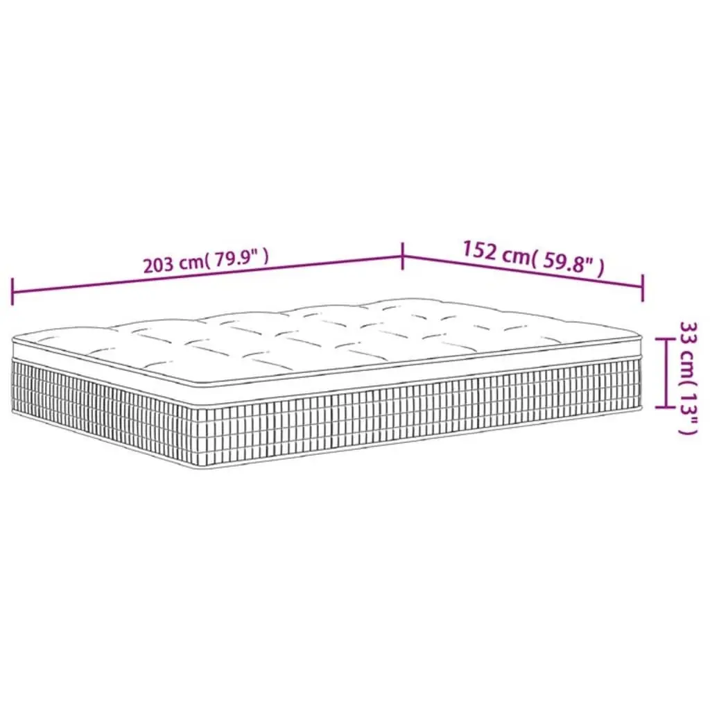 Queen Size Medium Plus Pocket Spring Mattress 152x203cm