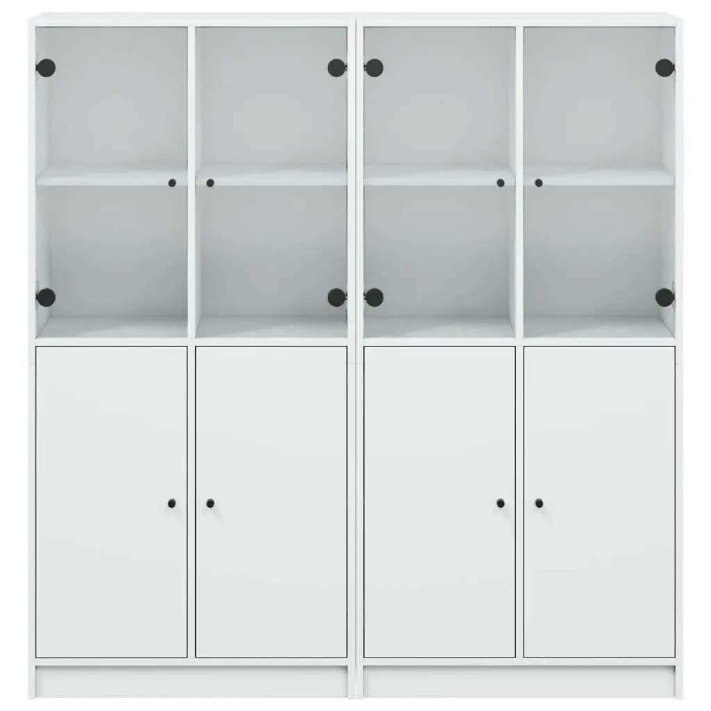 White Bookcase with Doors and Storage Options