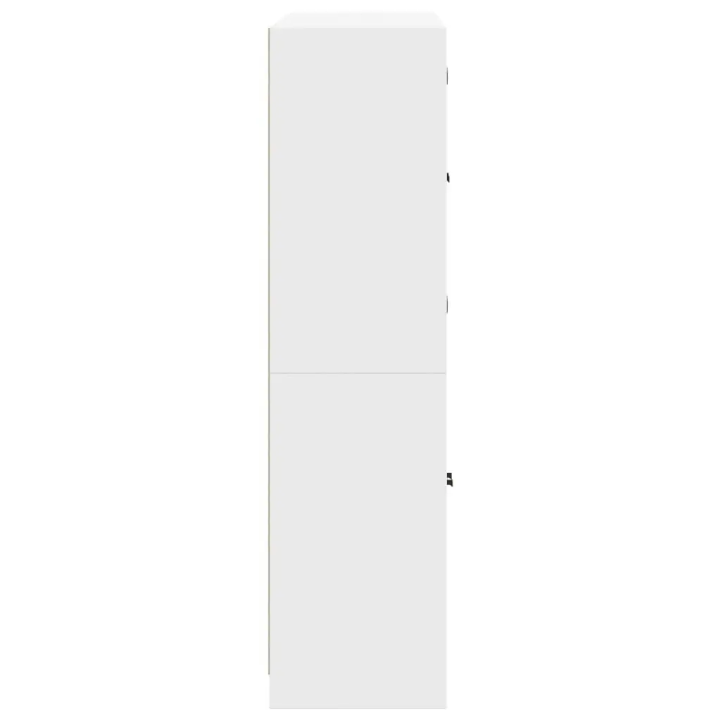 White Bookcase with Doors and Storage Options