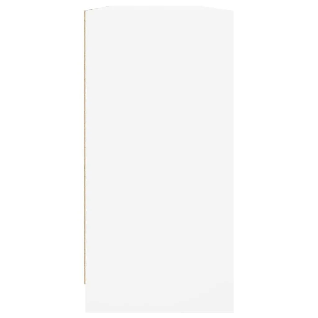 Bookcase Engineered Wood Glass Doors 204x37x75cm White