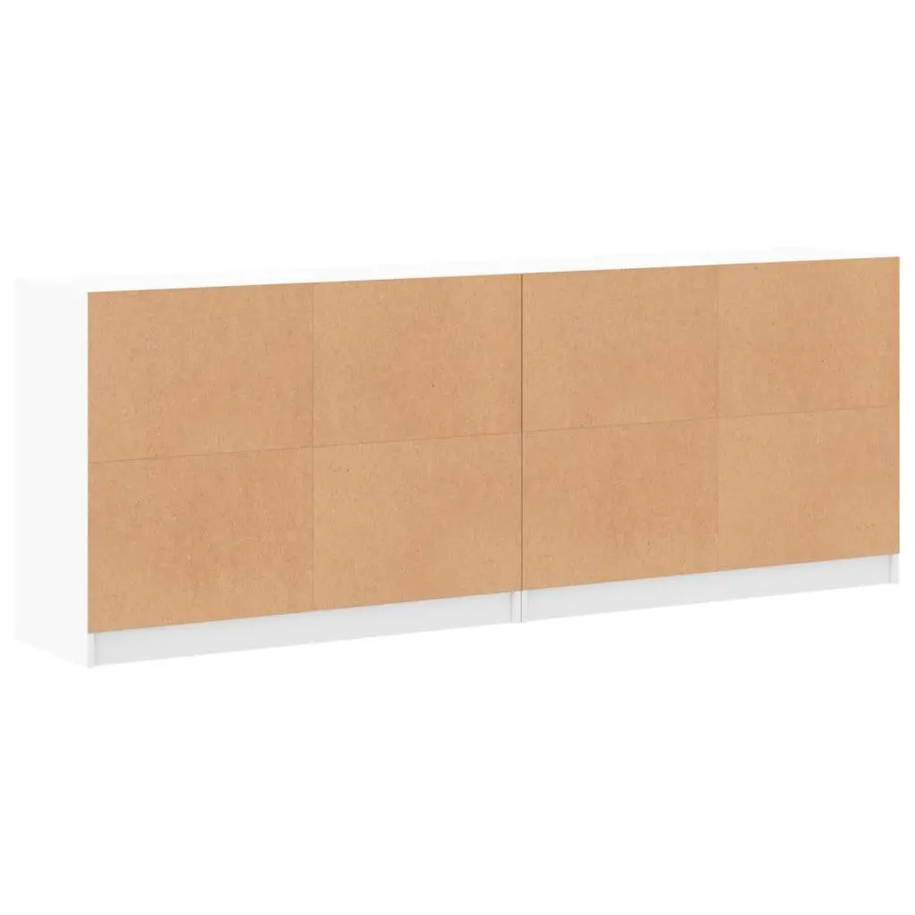 Bookcase Engineered Wood Glass Doors 204x37x75cm White