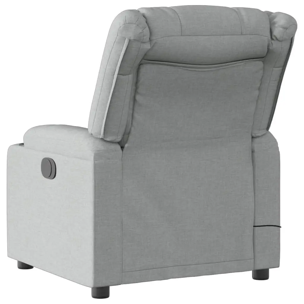 Massage Recliner Chair Fabric Grey Manual Recline Vibration