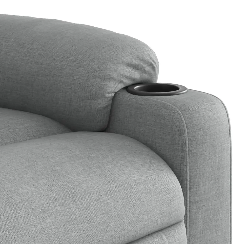 Massage Recliner Chair Fabric Grey Manual Recline Vibration