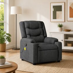 Grey Fabric Manual Reclining Massage Recliner Chair