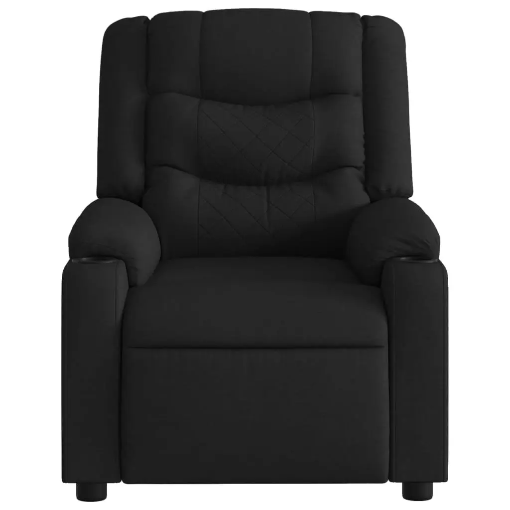 Massage Recliner Chair Fabric Black Manual Reclining Vibration Armchair