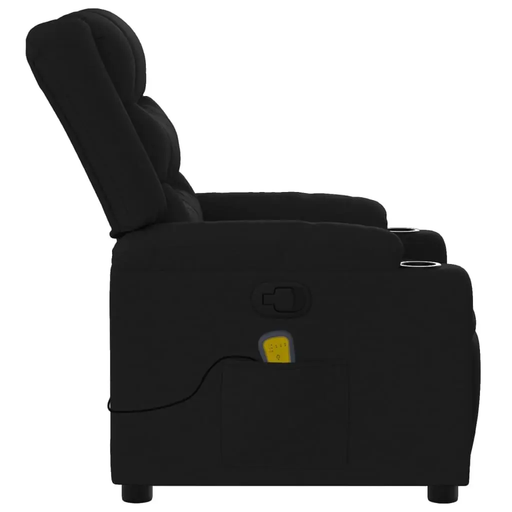 Massage Recliner Chair Fabric Black Manual Reclining Vibration Armchair