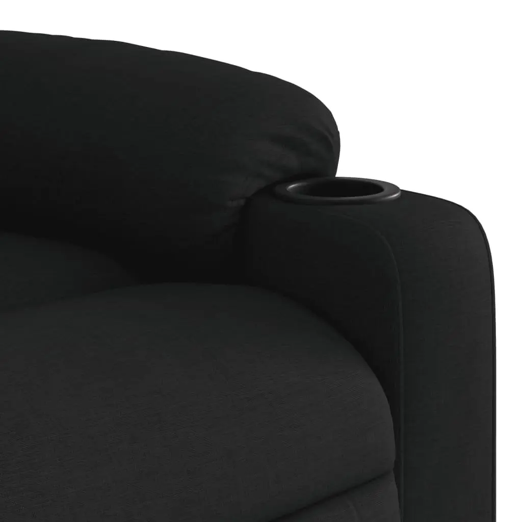 Massage Recliner Chair Fabric Black Manual Reclining Vibration Armchair