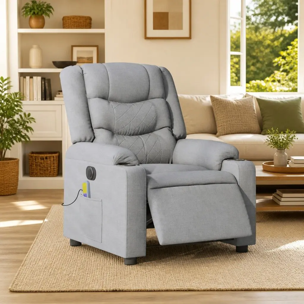 Grey Electric Massage Recliner Chair