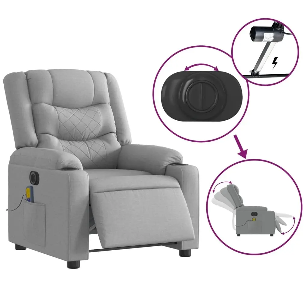 Grey Electric Massage Recliner Chair
