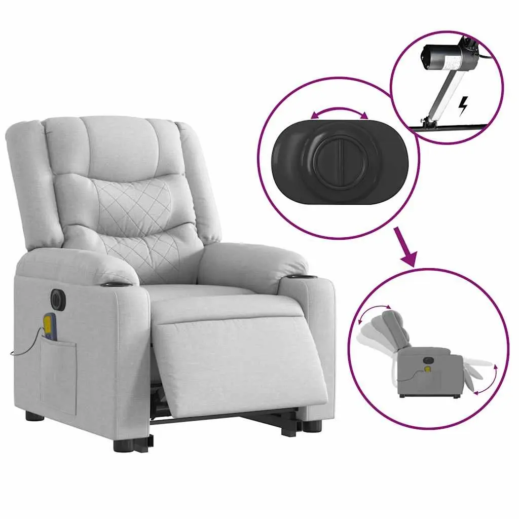 Electric Massage Chair Fabric Light Grey