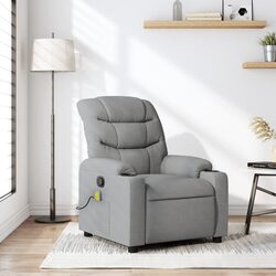 Durable Light Grey Massage Recliner Chair with Vibration