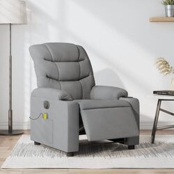 Grey Fabric Electric Massage Recliner Chair with Footrest