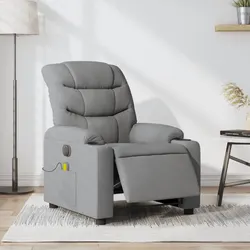 Grey Fabric Electric Massage Recliner Chair with Footrest
