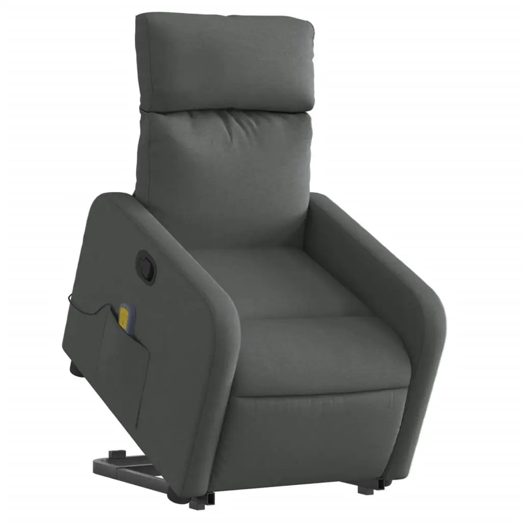 Grey Fabric Electric Stand Up Massage Recliner Chair