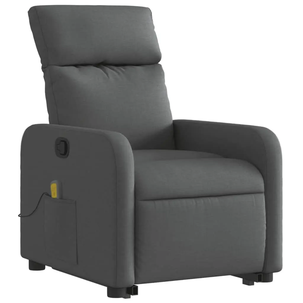 Grey Fabric Electric Stand Up Massage Recliner Chair