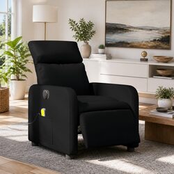 Black Faux Leather Electric Massage Recliner Chair