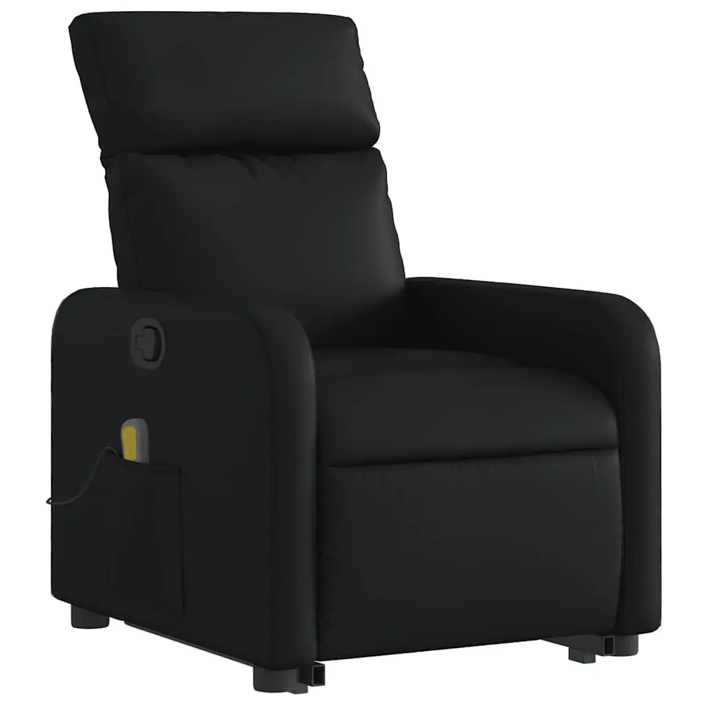 Electric Power Lift Massage Recliner Chair in Black Faux Leather