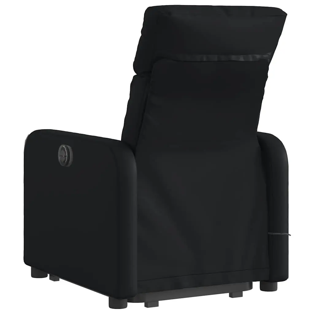 Electric Power Lift Massage Recliner Chair in Black Faux Leather