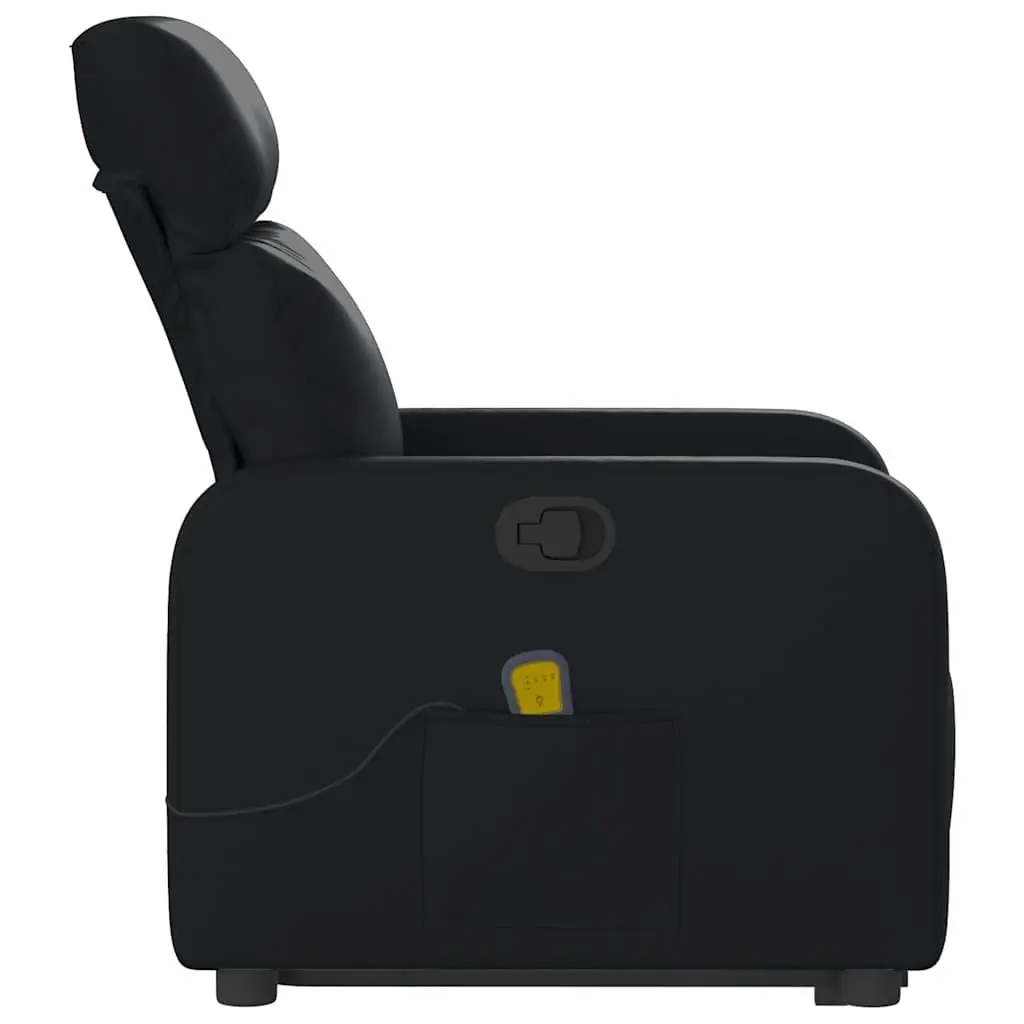 Electric Power Lift Massage Recliner Chair in Black Faux Leather