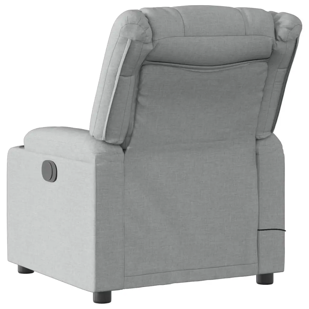 Massage Recliner Chair Fabric Grey Manual Reclining Armchair with Vibration