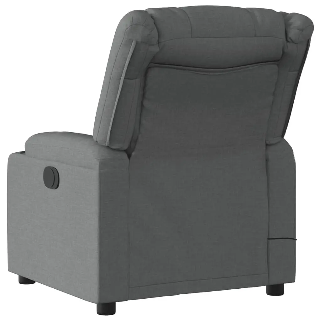 Massage Recliner Chair Fabric Dark Grey Manual Reclining Armchair
