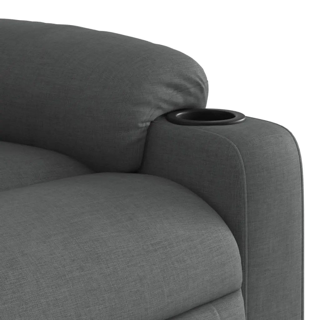Massage Recliner Chair Fabric Dark Grey Manual Reclining Armchair
