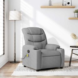 Grey Fabric Massage Recliner Chair with Vibration