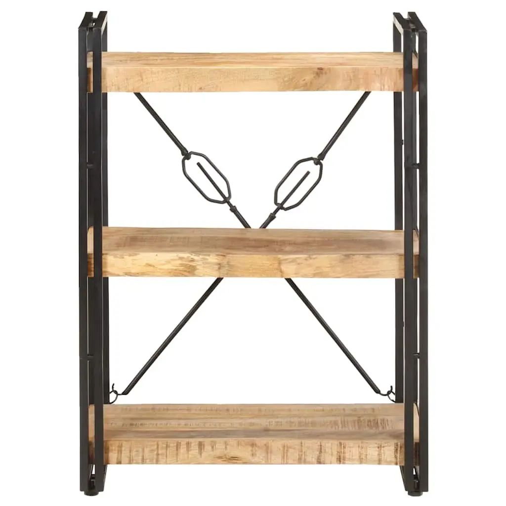 3-Tier Bookcase with Solid Mango Wood Shelves