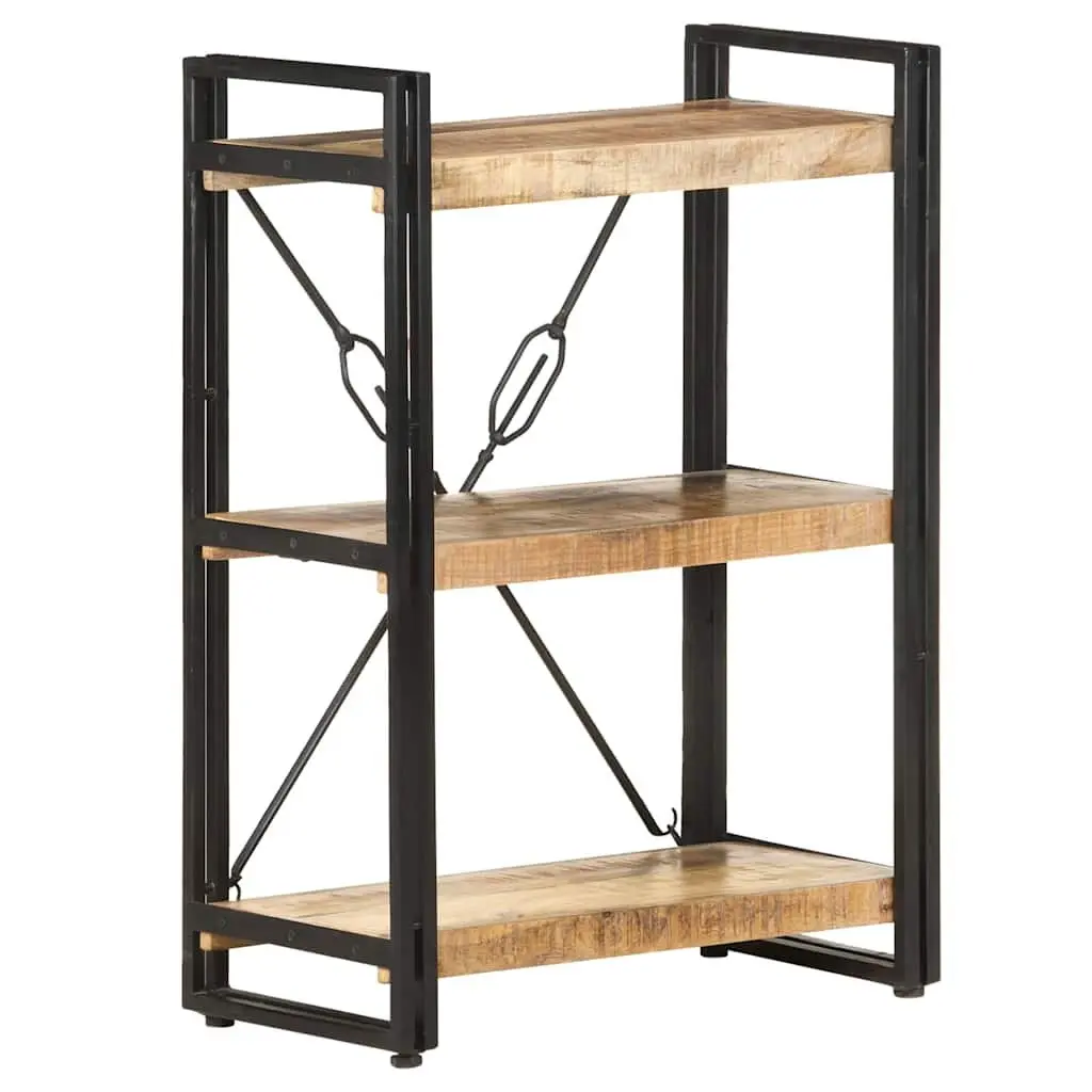 3-Tier Bookcase with Solid Mango Wood Shelves